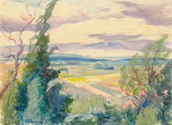 Landscape by the Oise van Maria Slavona