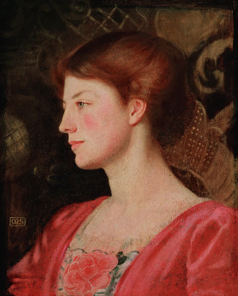 Portrait of Lady Irene Stokes (nee Ionides) van Marianne Stokes