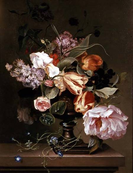 Still life with flowers van Marie Geertruida Snabille