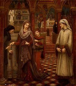 Die erste Begegnung von Petrarca und Laura in der Kirche Sta. Chiara (Avignon)
