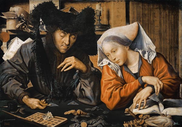Der Geldwechsler und seine Frau. van Marinus Claeszon van Reymerswaele