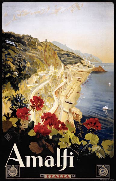 Amalfi Coast Travel Poster van Mario Borgoni