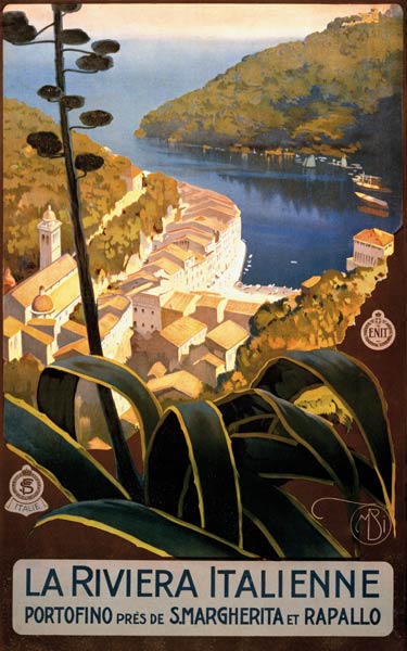 La Riviera Italienne Travel Poster van Mario Borgoni