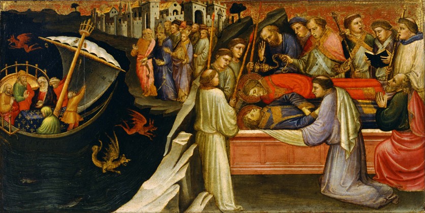 Predella Panel Representing Scenes from the Legend of Saint Stephen van Mariotto di Nardo