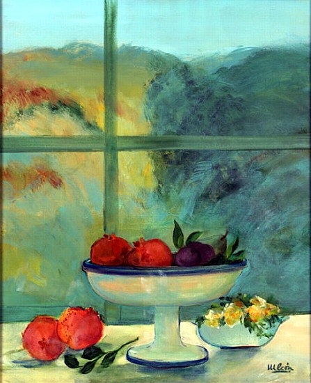 Interior with Window and Bowl (oil & acrylic on canvas)  van Marisa  Leon