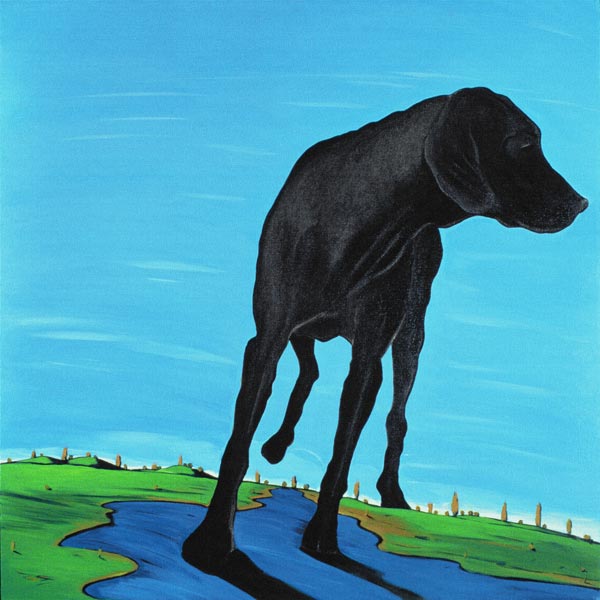 Joe''s Black Dog (new view), 2000 (acrylic on canvas)  van Marjorie  Weiss