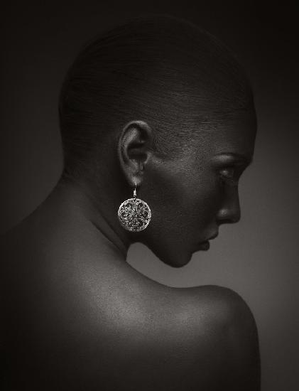 Model with an earring