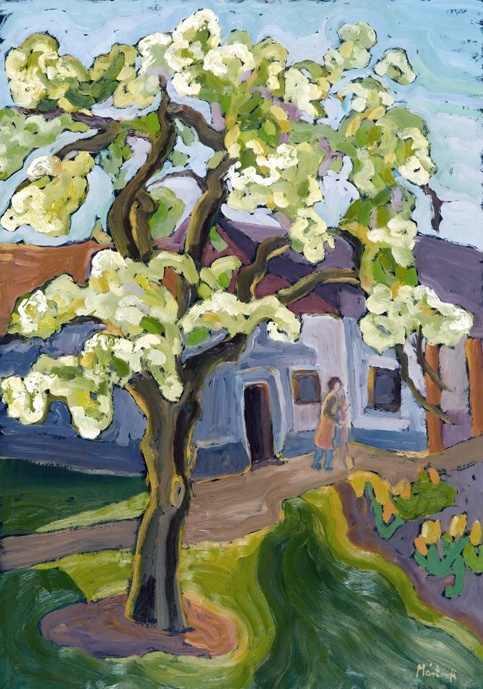 Blooming Pear Tree, 2008 (oil on board)  van Marta  Martonfi-Benke
