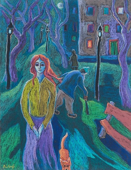 Evening Walk, 2005 (pastel on paper)  van Marta  Martonfi-Benke
