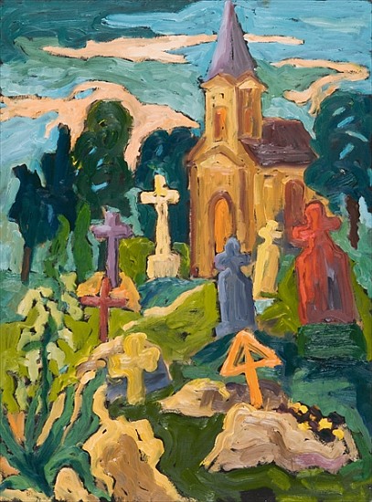 Graveyard and Chapel, 2005 (oil on board)  van Marta  Martonfi-Benke