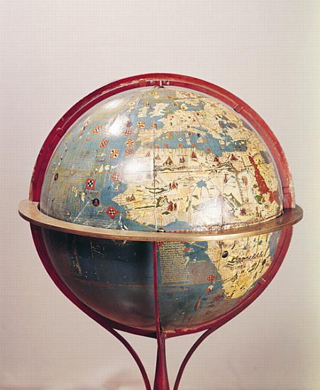Terrestrial Globe, showing the Indian Ocean, made in Nuremberg, 1492 (detail of 158167) van Martin Behaim