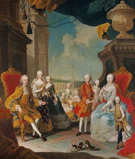 Maria Theresia im Kreise ihrer Familie