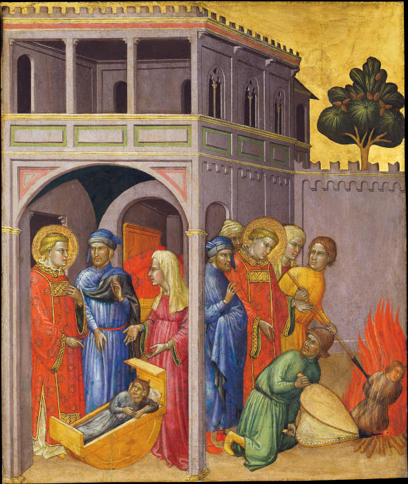Return of the Saint and Burning of the Changeling van Martino di Bartolomeo