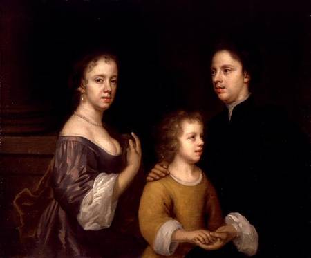 Self Portrait with Husband and Son van Mary Beale