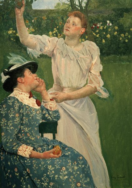 Cassatt / Young Women Picking Fruit van Mary Cassatt