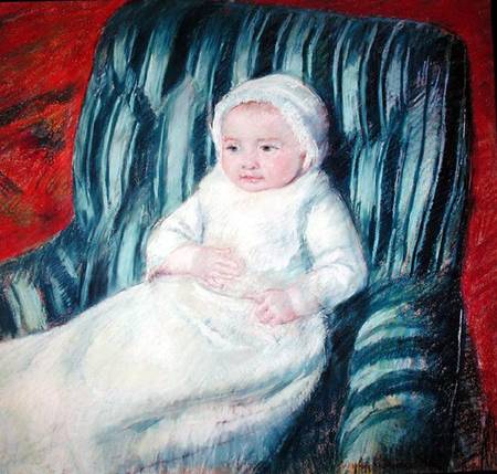 Child on a Sofa, Miss Lucie Berard stel on van Mary Cassatt