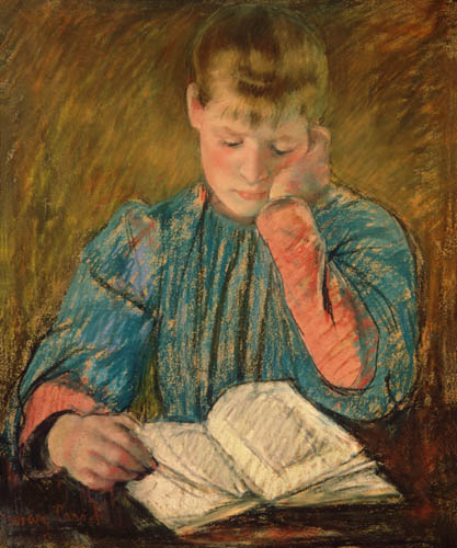 Lesendes Mädchen van Mary Cassatt