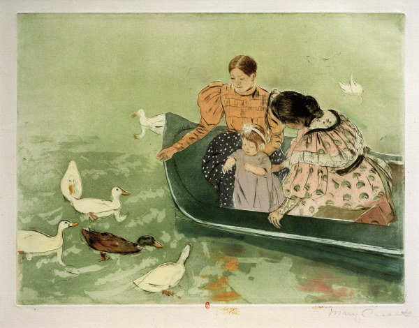 M.Cassatt, Feeding the Ducks van Mary Cassatt