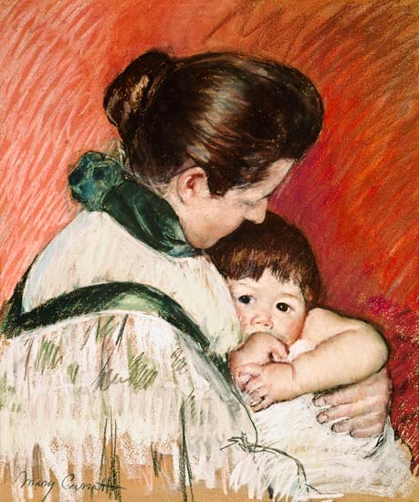 Mutter und Kind (Thomas, der Daumenlutscher) van Mary Cassatt