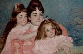 Madame A. F. Aude mit ihren beiden Töchtern