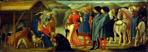 Die Anbetung der Könige (von einer Altarpredella) van Masaccio