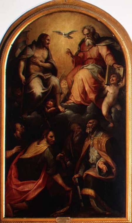 The Holy Trinity with Saints van Maso  da San Friano
