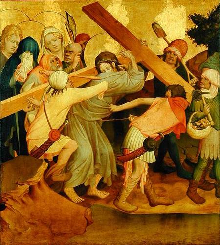 Christ Carrying the Cross, panel from the St. Thomas Altar from St. John's Church, Hamburg van Master Francke
