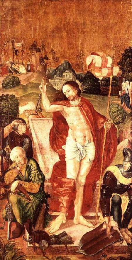 The Resurrection (tempera on panel) van Master M.S.
