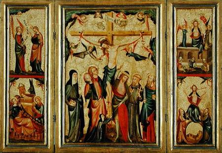 Triptych depicting the Crucifixion of Christ van Master of Cologne