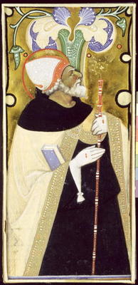 Historiated initial 'I' depicting St. Augustine (vellum) van Master of San Michele of Murano