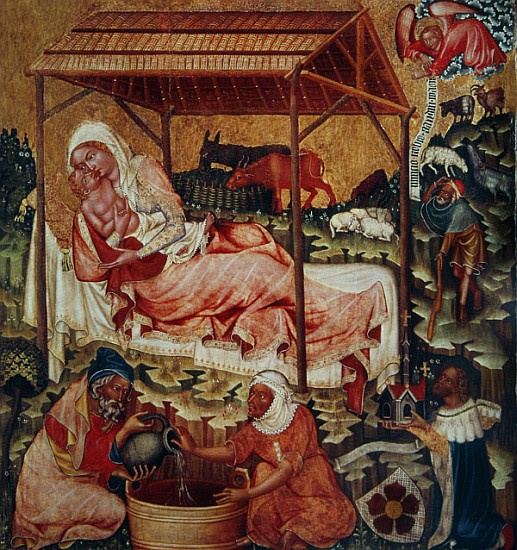 Nativity, c.1350 (tempera on wood) van Master of the Cycle of Vyssi Brod