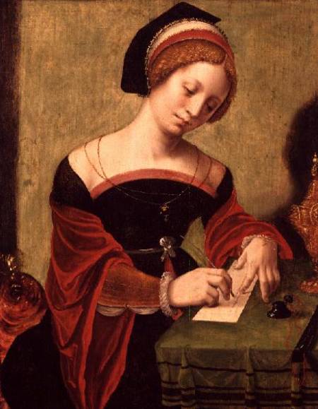 Portrait of a Lady as the Magdalen van Master of the Female Half Lengths