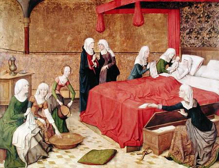The Birth of the Virgin van Master of the Life of Virgin Mary