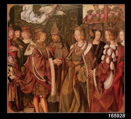 St. Ursula and Prince Etherius Making a Solemn Vow to each Other, panel from the St. Auta Altapiece van Master of the St. Auta Altarpiece