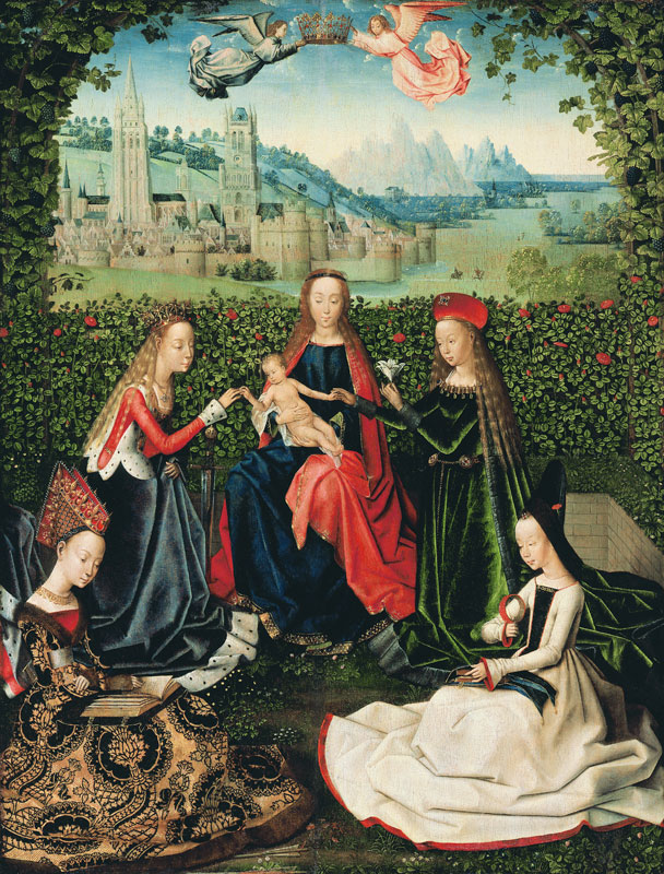 The Virgin of the Rose Garden, 1475-80 van Master of the St. Lucy Legend