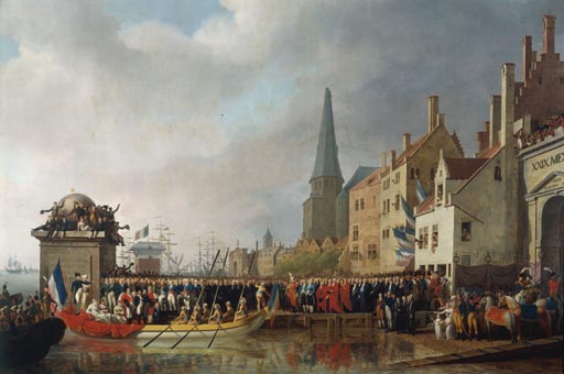 Entree de Bonaparte et de Josephine a Anvers, 18 juillet 1803 van Mathieu-Ignace van Bree