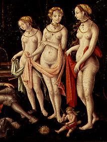 Die drei Grazien (Detail aus dem Gemälde Die Zerstörung Trojas) van Matthias Gerung