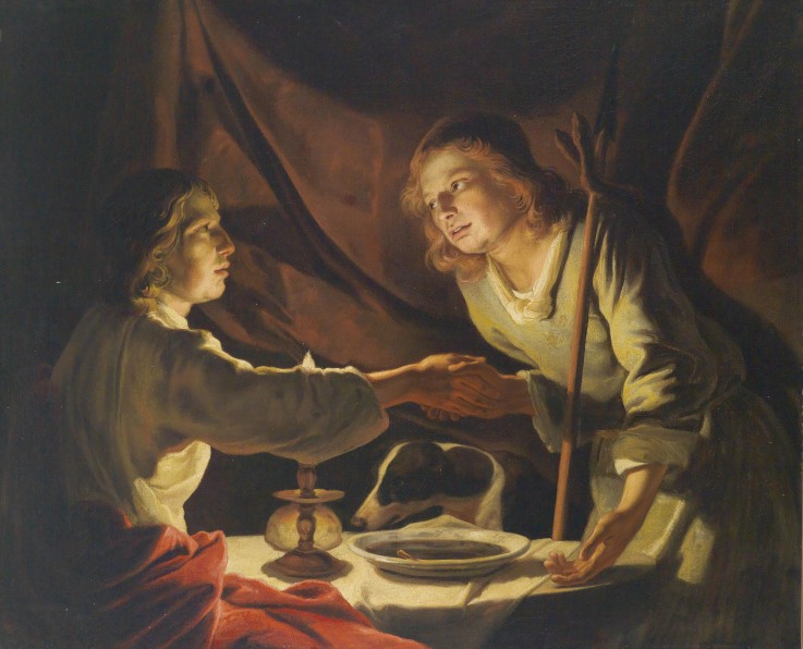 Esau and Jacob van Matthias Stomer