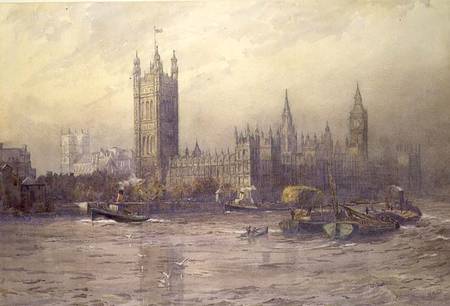 The Houses of Parliament, watercolour van Maude Parker