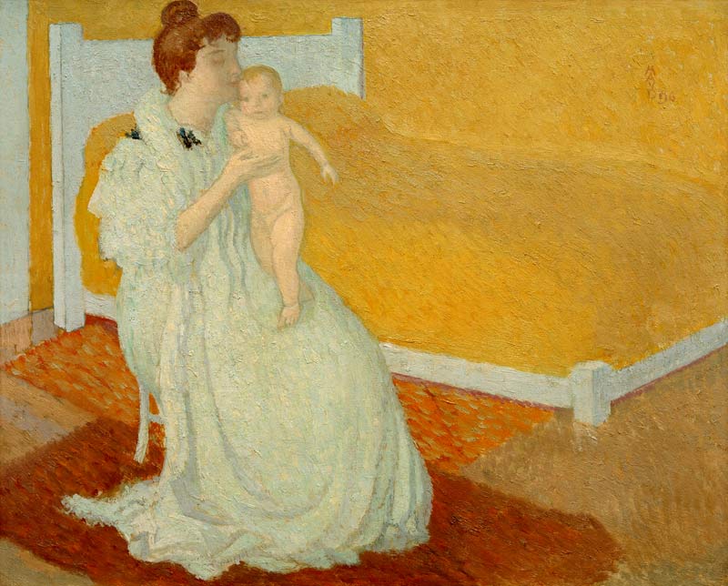 Mother and child at a yellow b van Maurice Denis