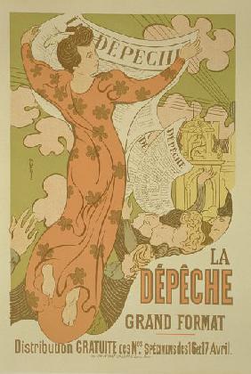 Reproduction of a poster advertising 'La Depeche de Toulouse' newspaper