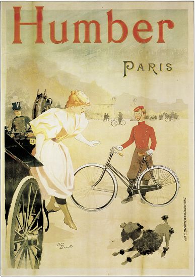 Poster advertising 'Humber' bicycles van Maurice Deville