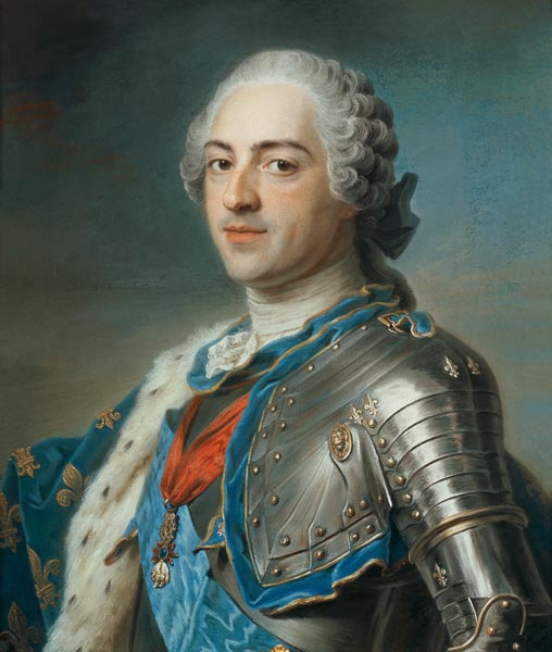 Portrait von König Louis XV van Maurice Quentin de La Tour