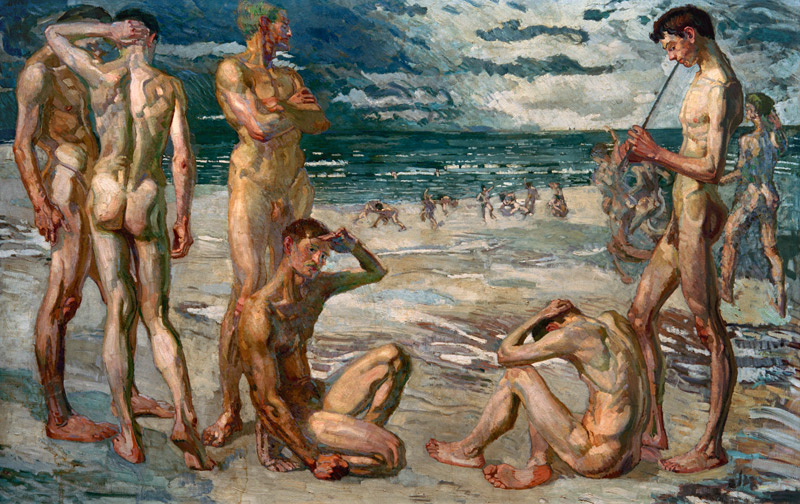 Junge Männer am Meer van Max  Beckmann