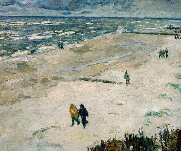 Leute nach der Arbeit am Meer (Am Strand von Wangerooge) van Max  Beckmann