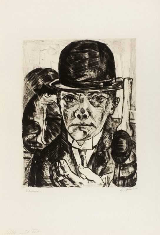 Self-Portrait in Bowler Hat van Max  Beckmann