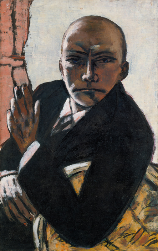 Self-portrait in black van Max  Beckmann