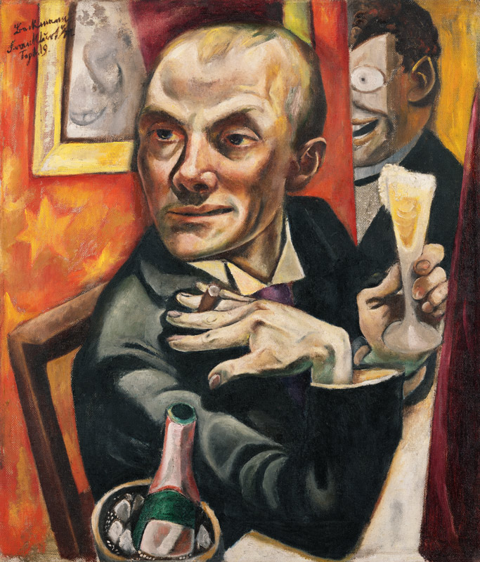 Self-Portrait with Champagne Glass van Max  Beckmann