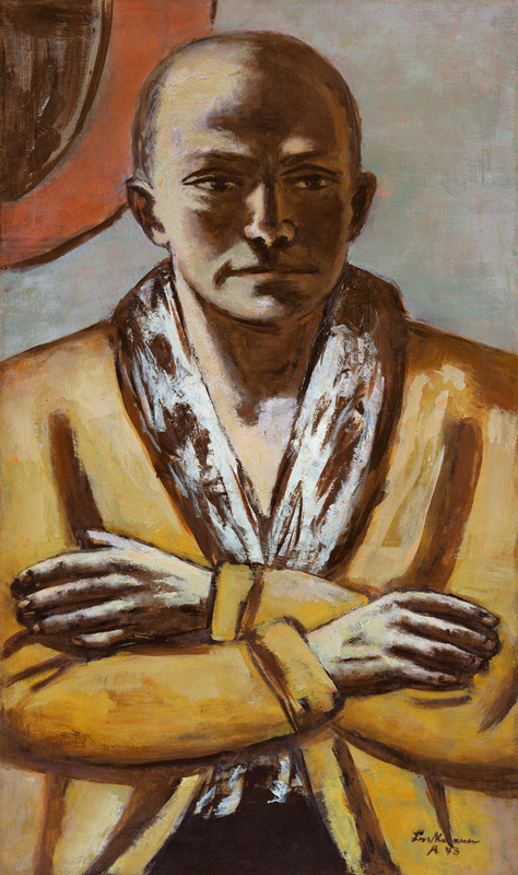 Self-portrait yellow-pink. 1943 van Max  Beckmann