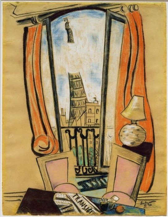 View from Window, Eiffel Tower van Max  Beckmann